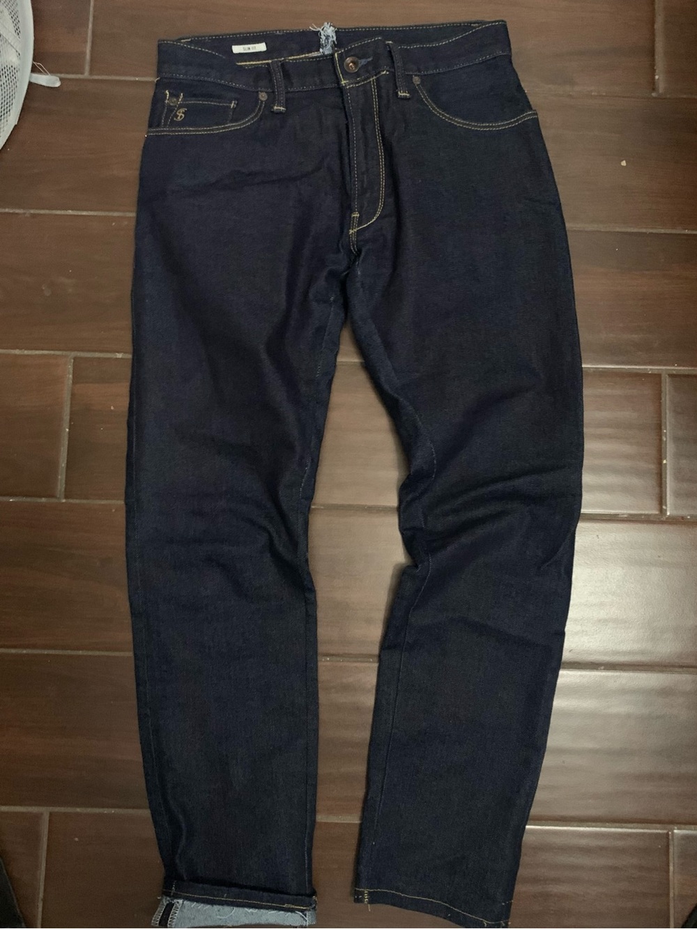 Todd Snyder Men's Dark Indigo Selvedge Slim Jeans waist 28, inseam 28